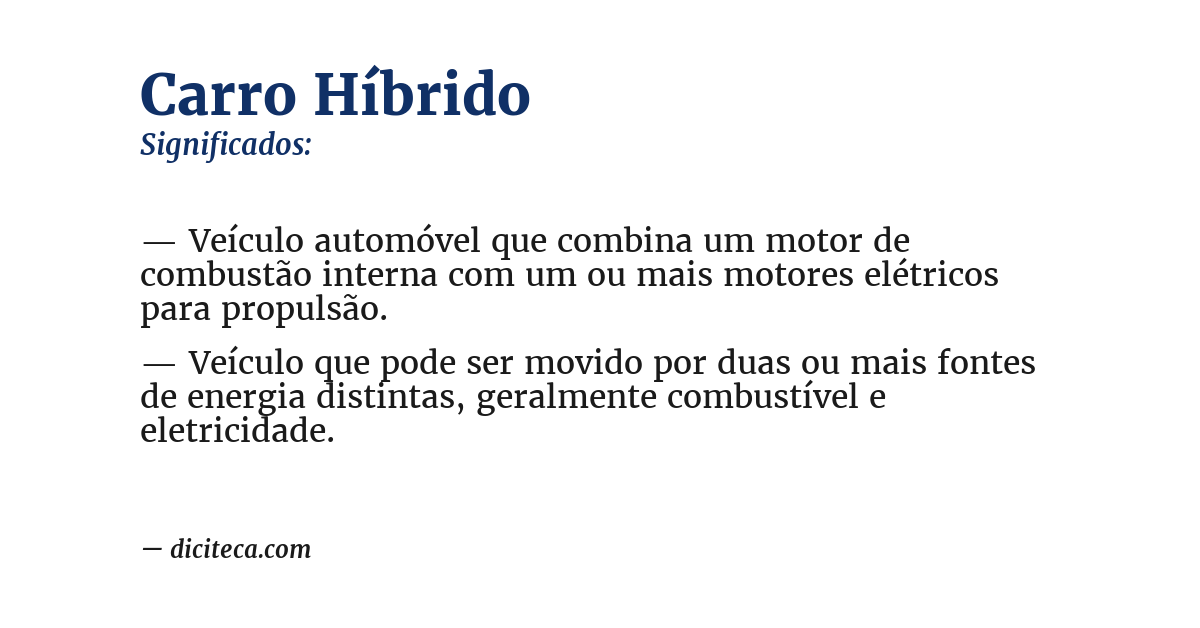 Significado de carro híbrido