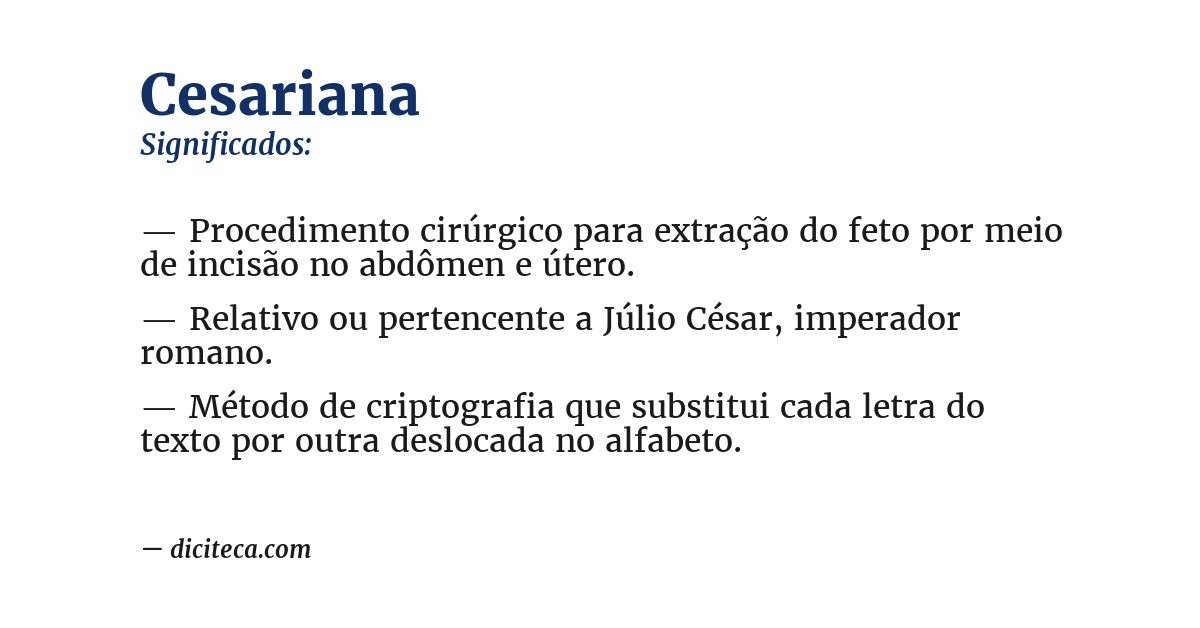 Significado de cesariana