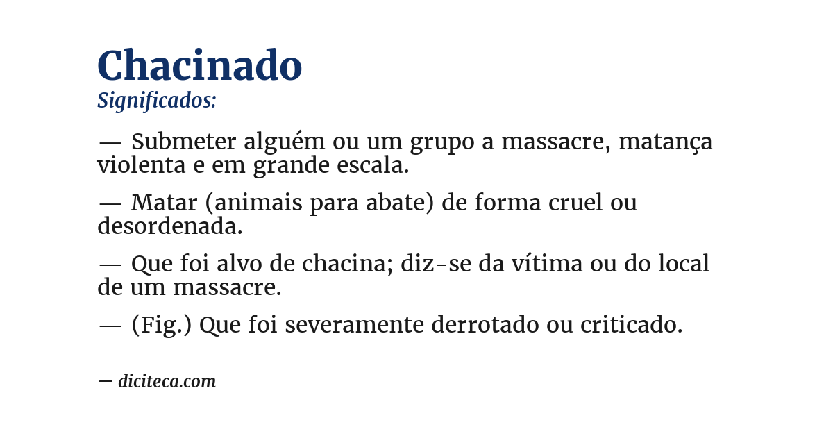 Significado de chacinado