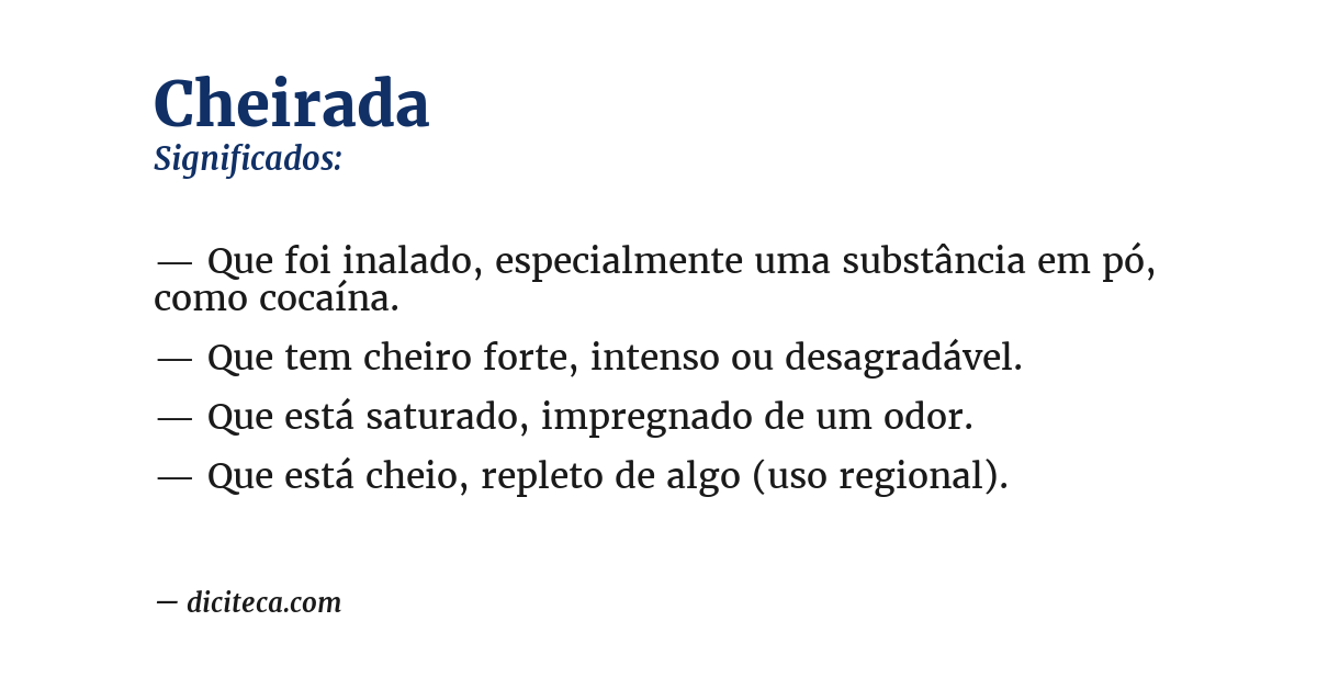 Significado de cheirada
