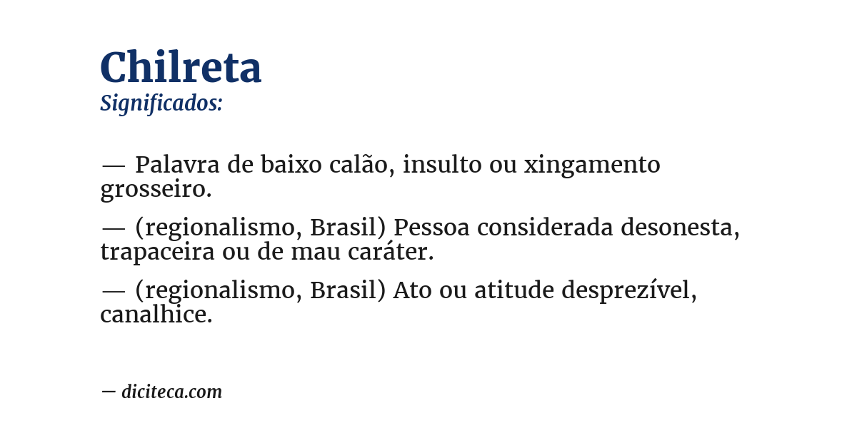 Significado de chilreta