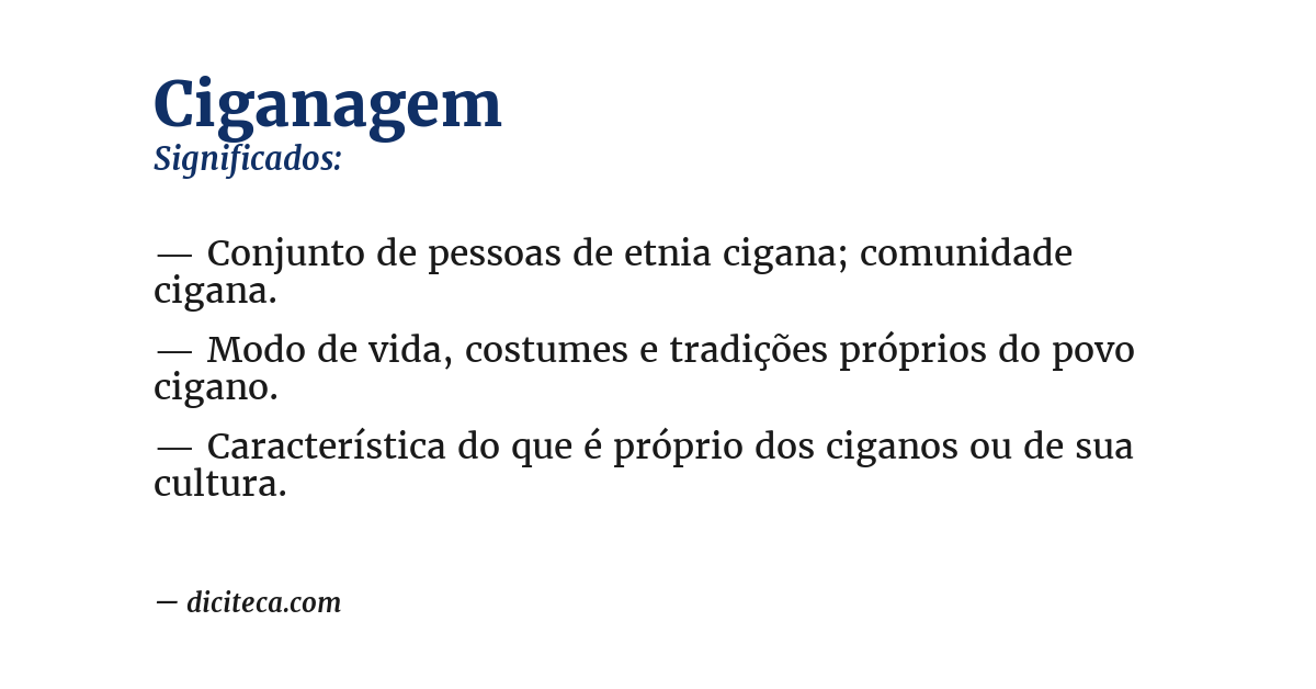 Significado de ciganagem