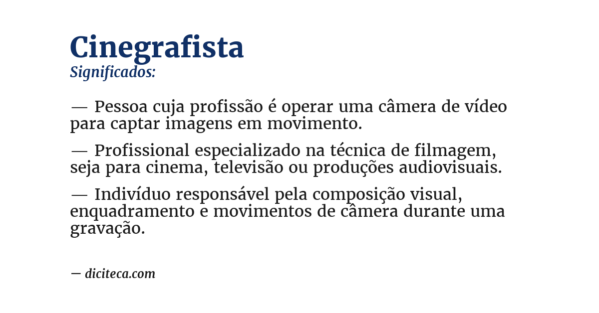 Significado de cinegrafista