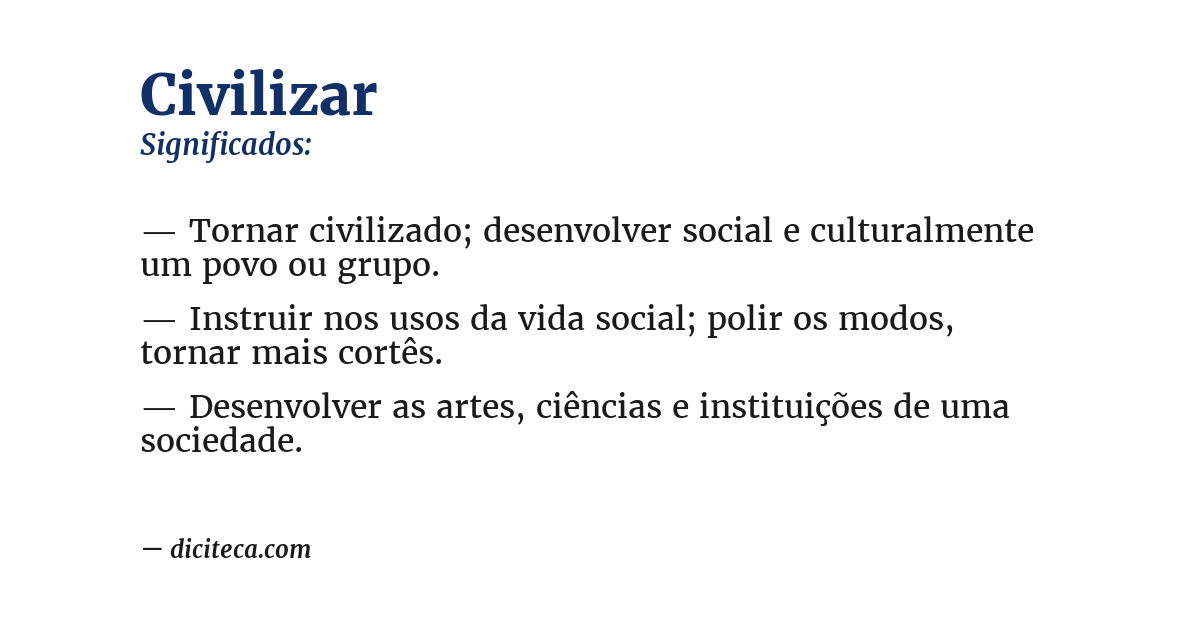 Significado de civilizar