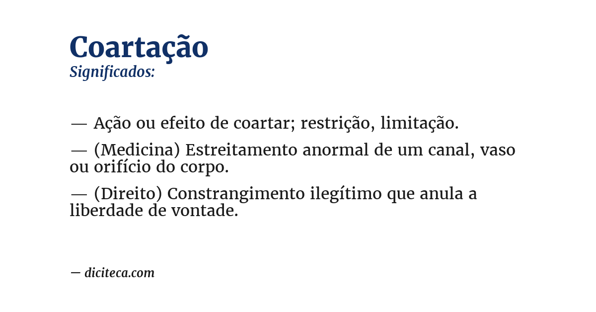 Significado de coartação