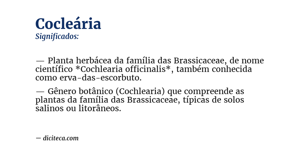 Significado de cocleária