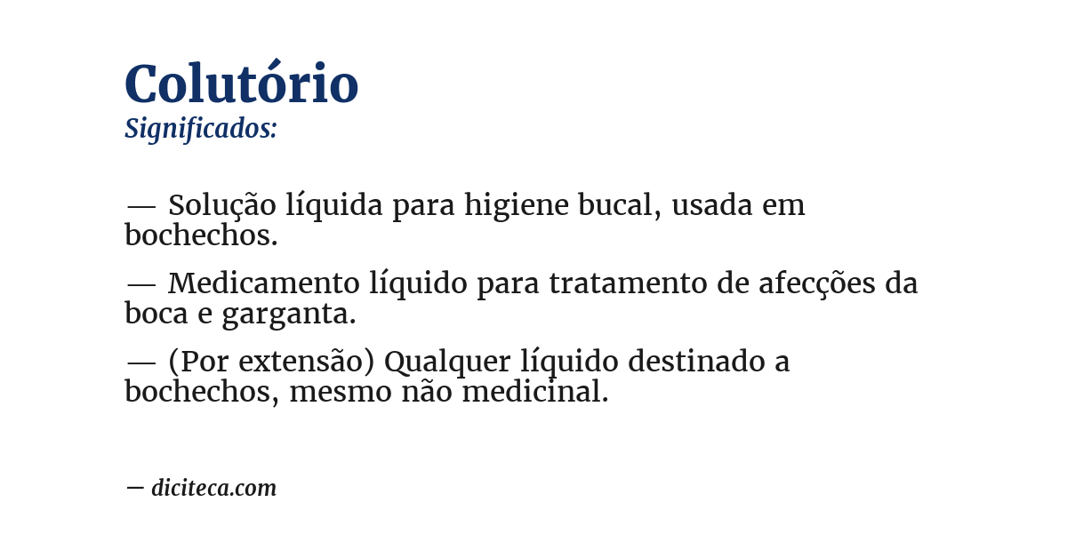 Significado de colutório