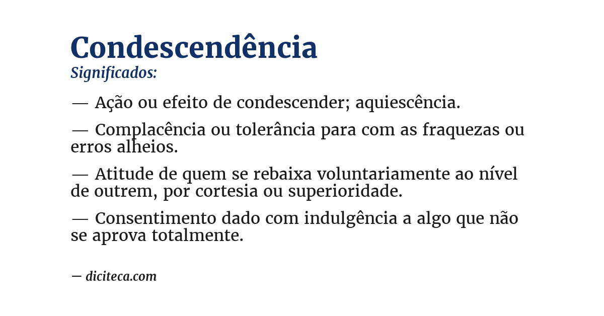Significado de condescendência