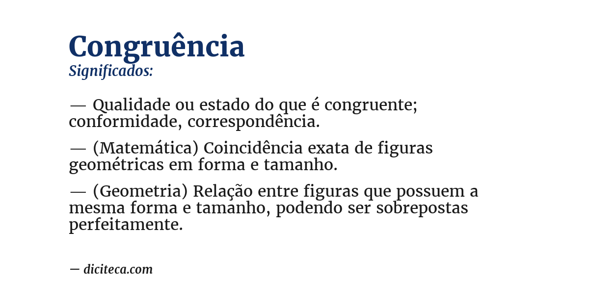Significado de congruência
