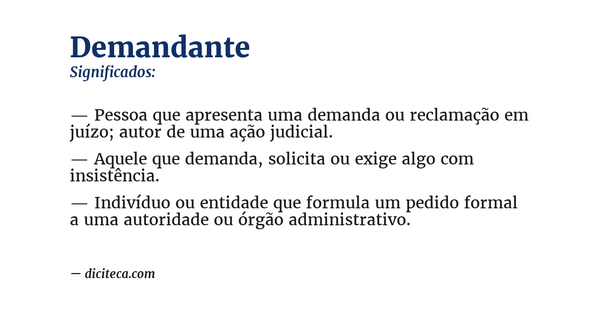 Significado de demandante