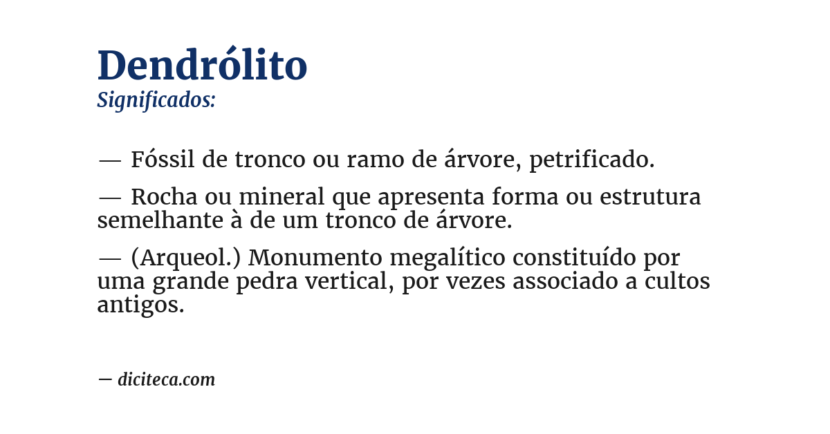 Significado de dendrólito