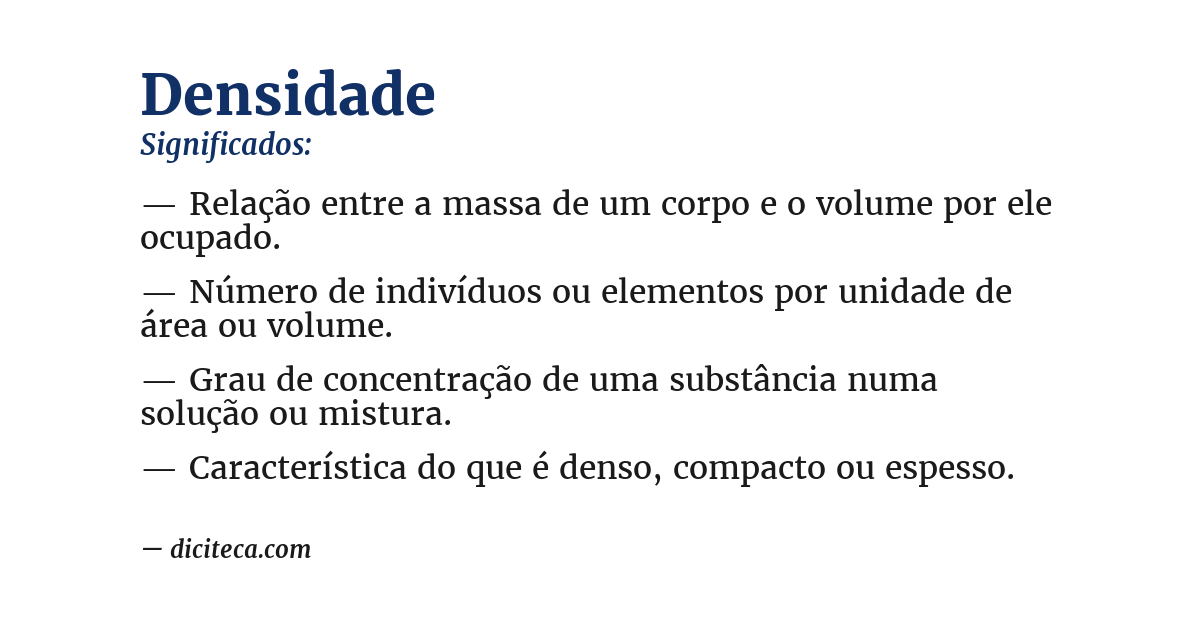 Significado de densidade