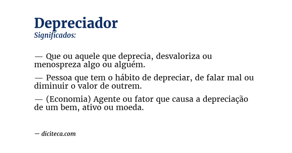 Significado de depreciador