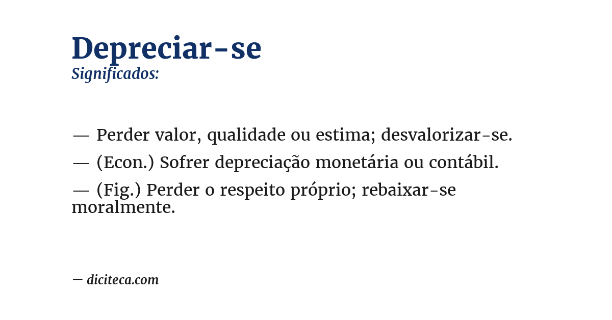 Significado de depreciar-se
