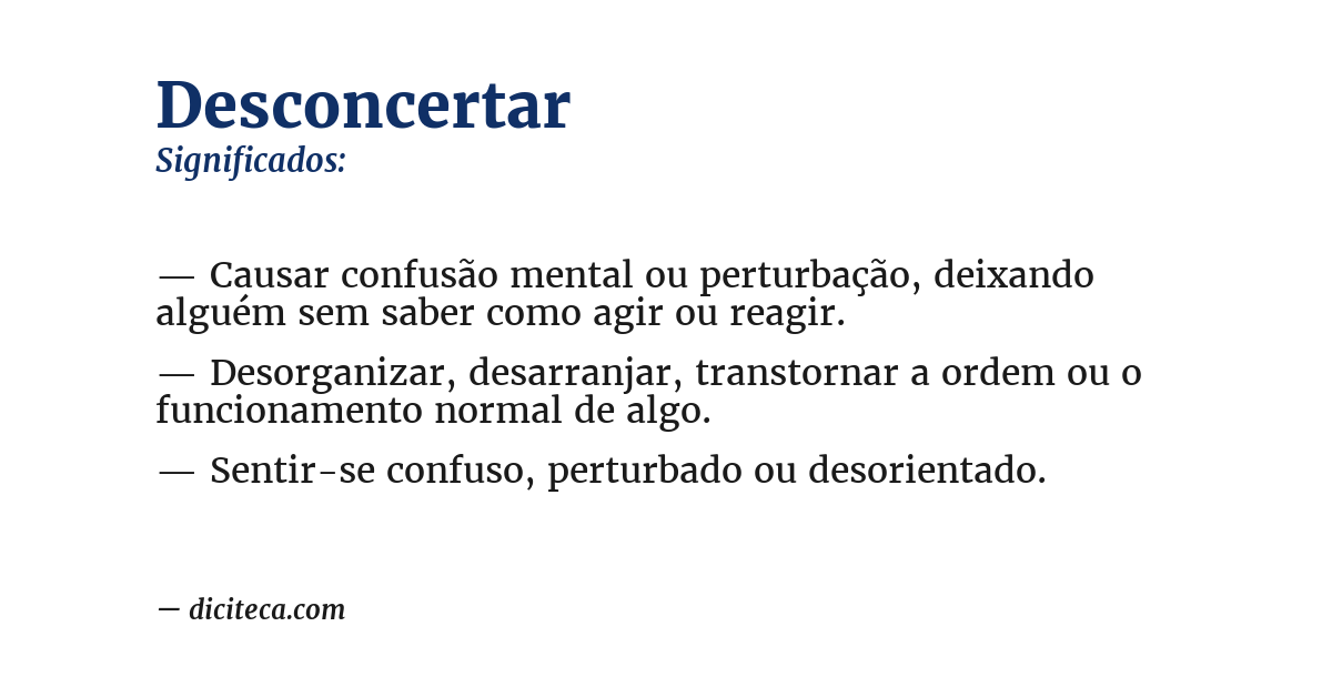 Significado de desconcertar