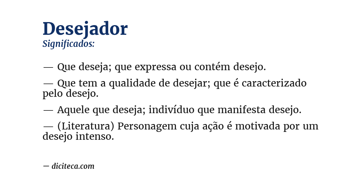 Significado de desejador