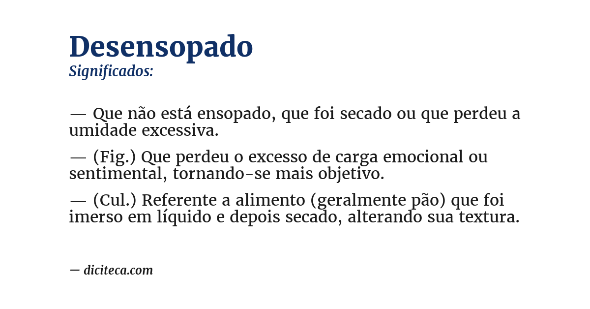Significado de desensopado