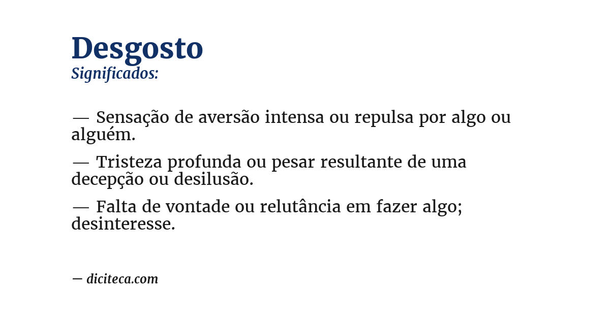 Significado de desgosto