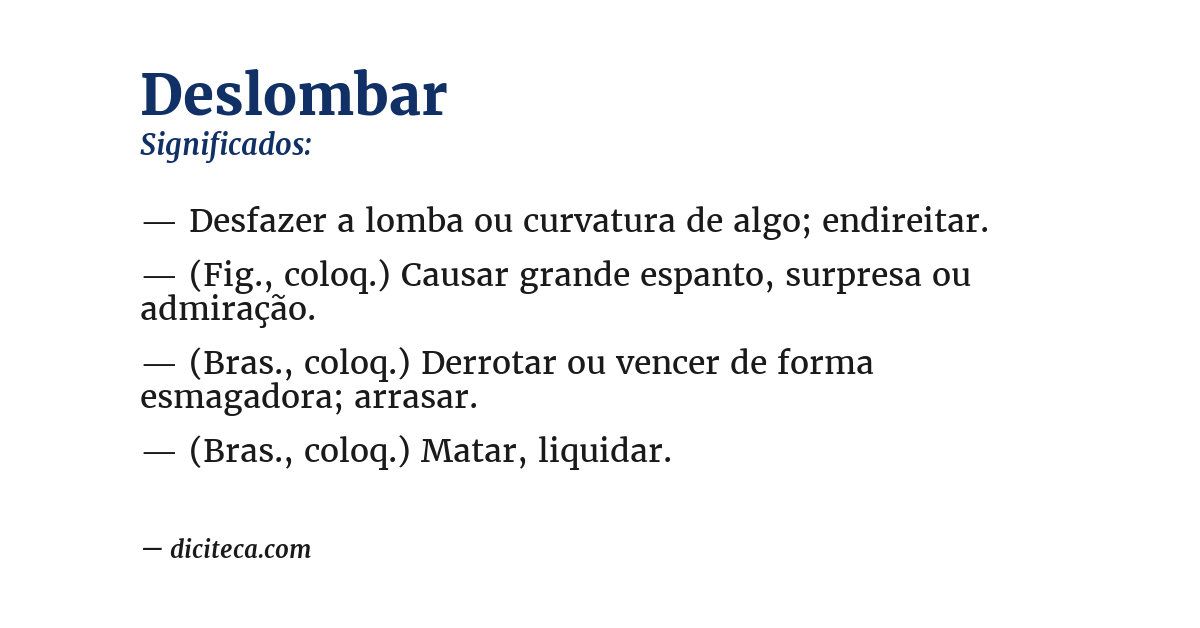 Significado de deslombar