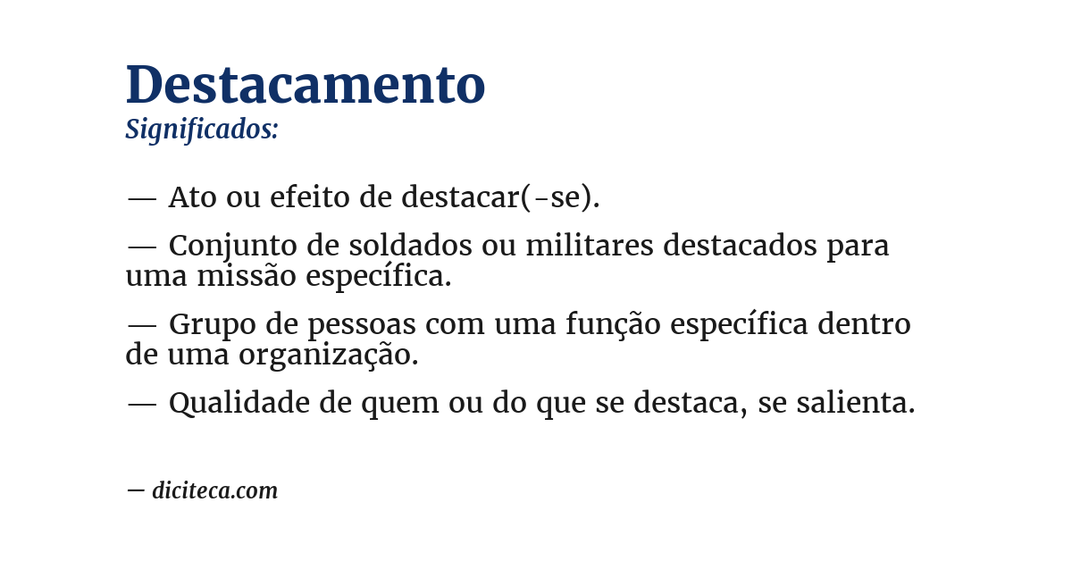 Significado de destacamento