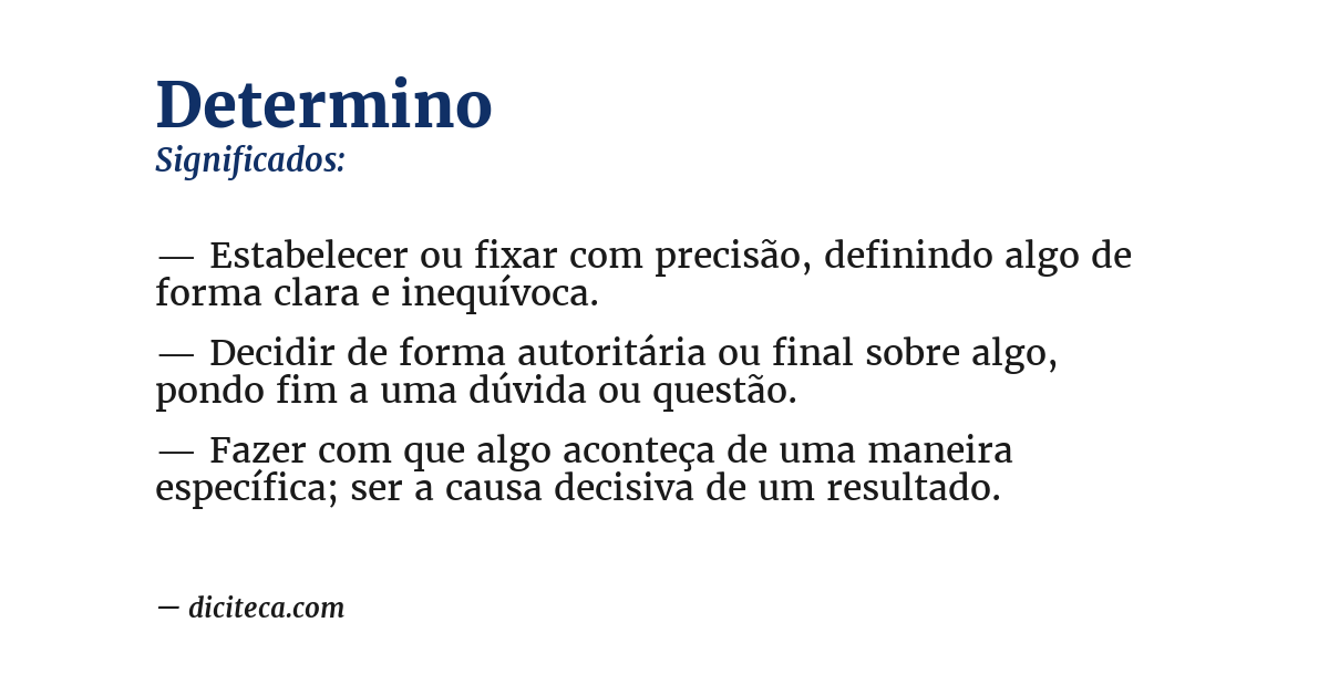 Significado de determino