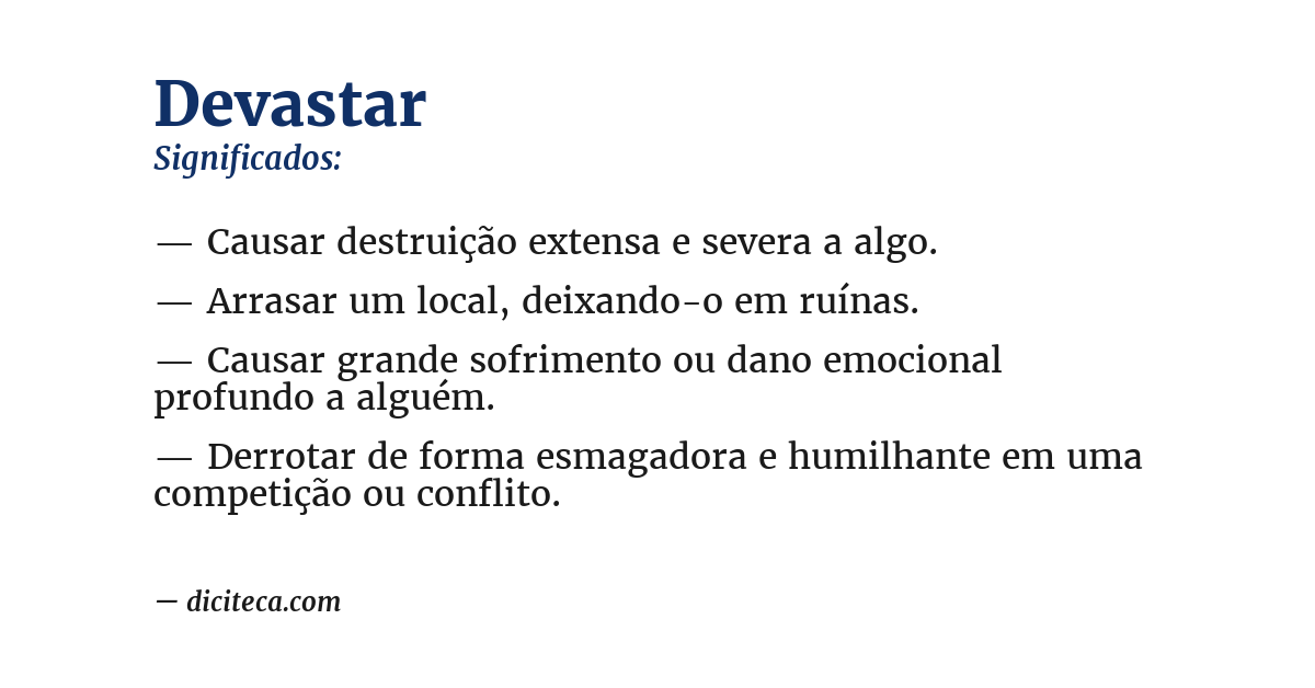 Significado de devastar