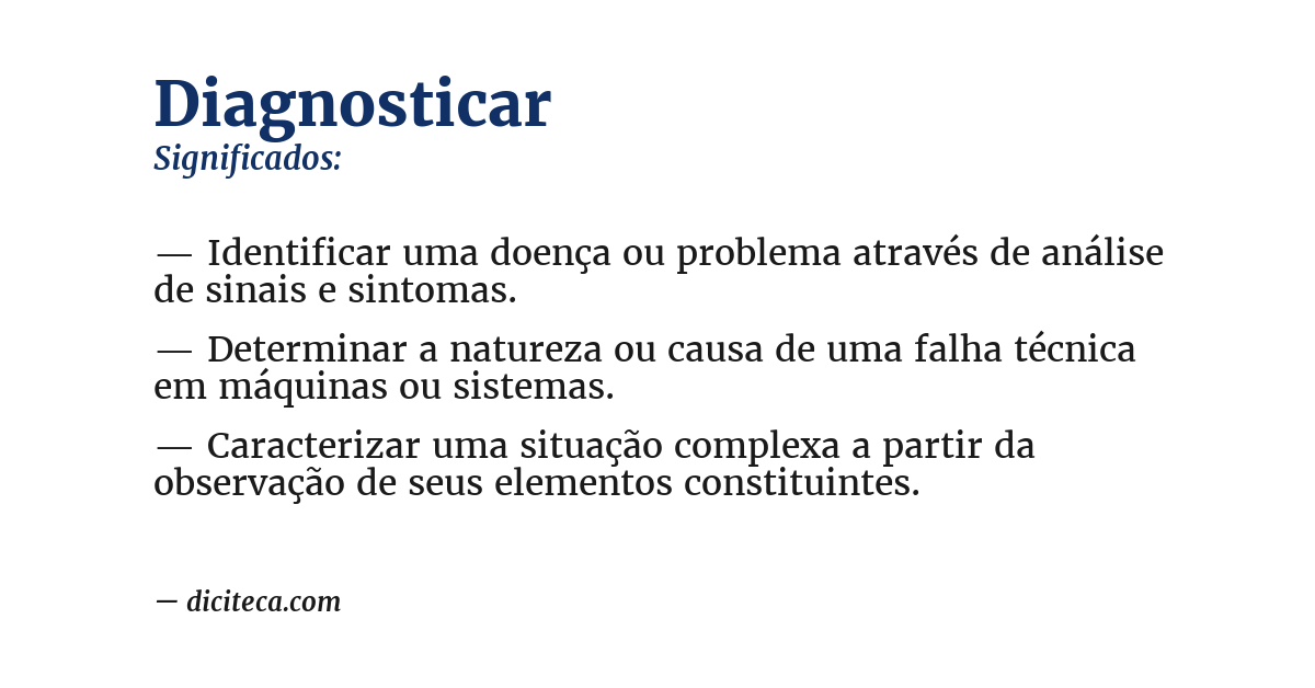 Significado de diagnosticar