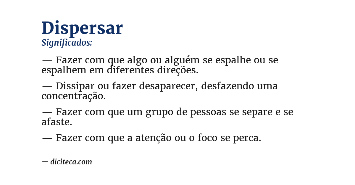 Significado de dispersar