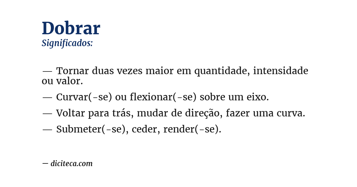 Significado de dobrar