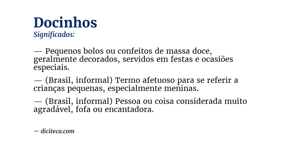 Significado de docinhos