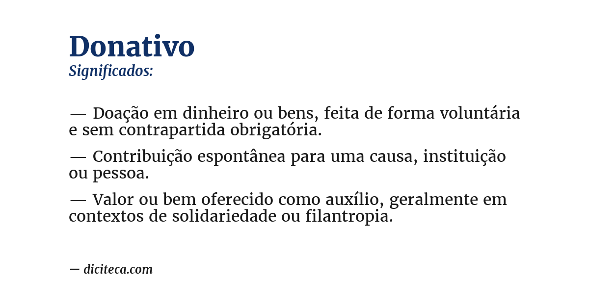 Significado de donativo