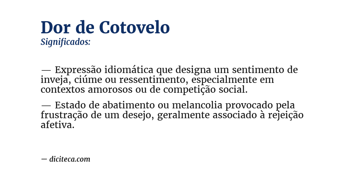 Significado de dor de cotovelo