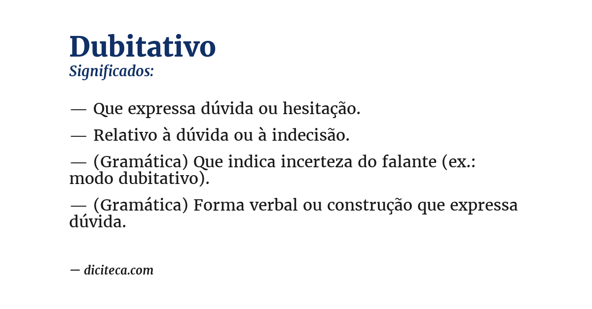 Significado de dubitativo