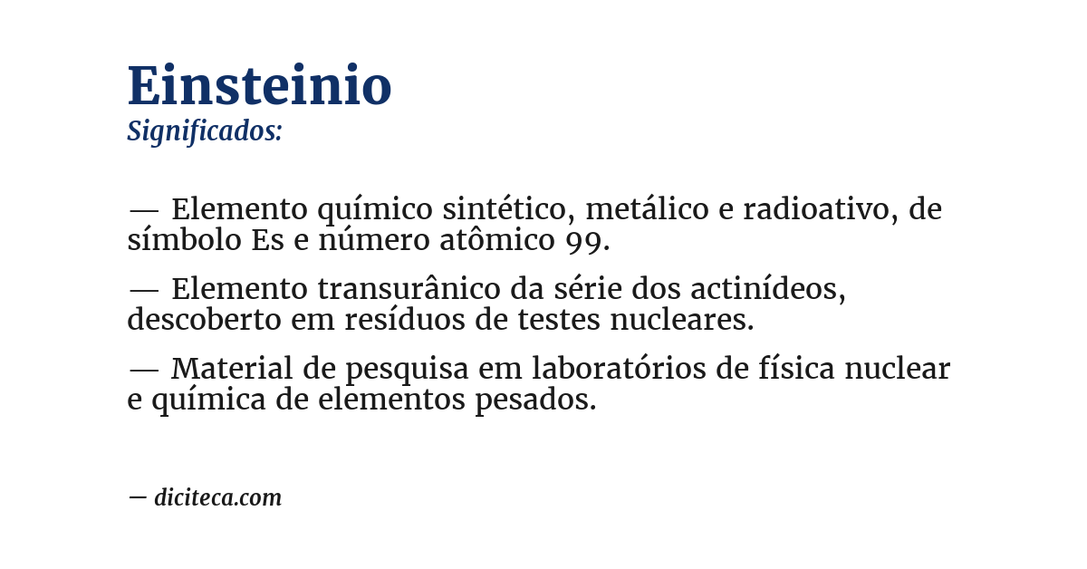 Significado de einsteinio