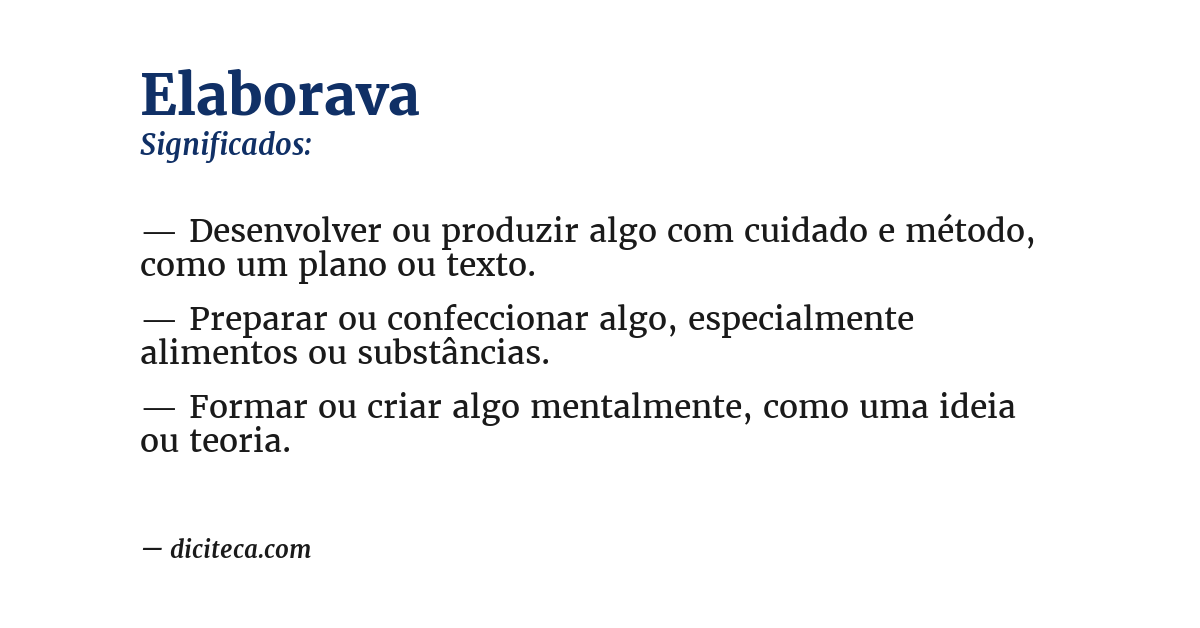 Significado de elaborava