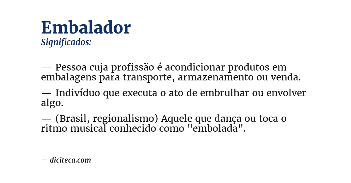Significado de embalador