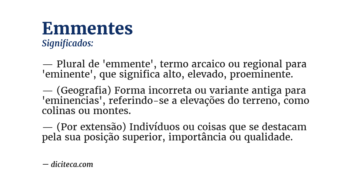 Significado de emmentes
