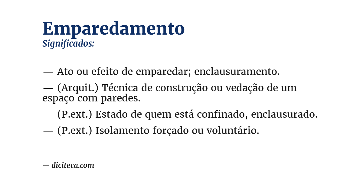 Significado de emparedamento