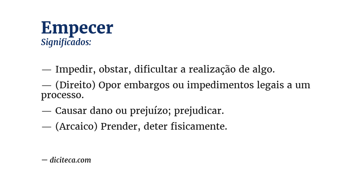 Significado de empecer