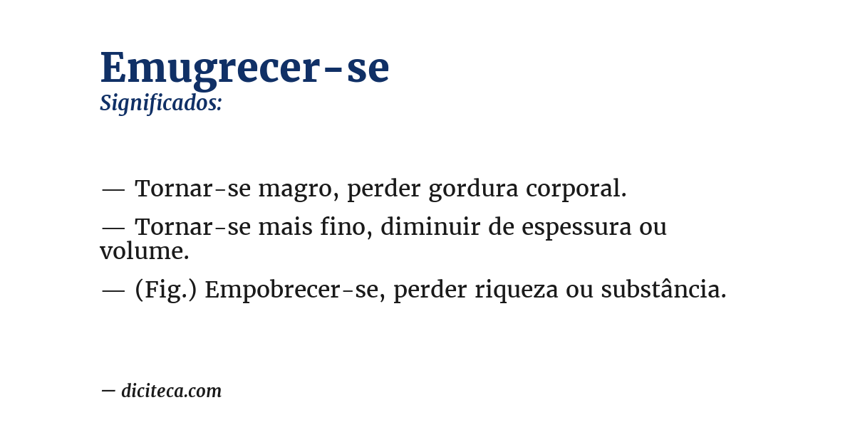 Significado de emugrecer-se