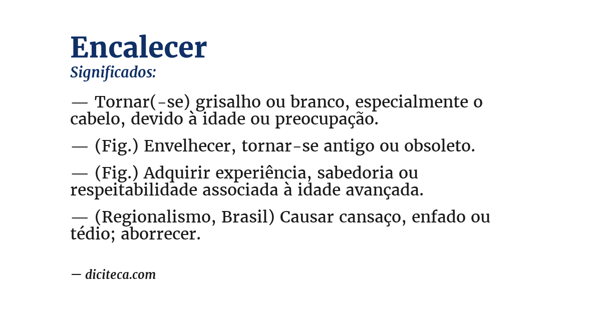 Significado de encalecer
