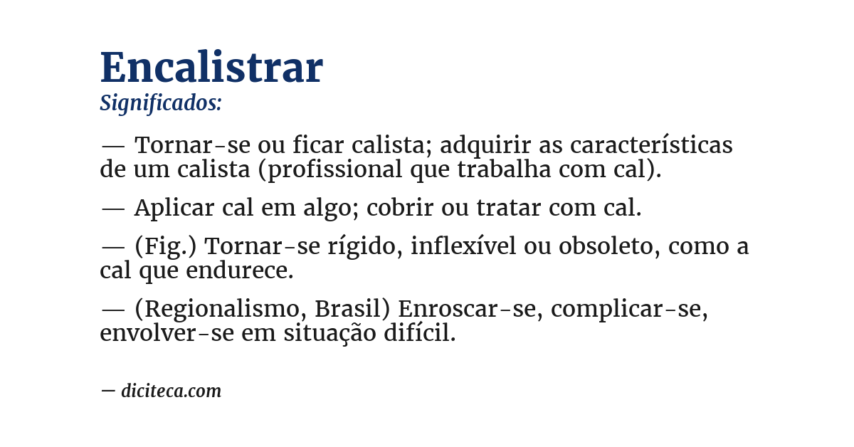 Significado de encalistrar