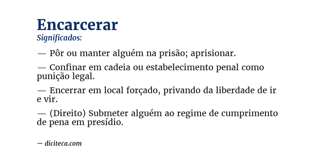 Significado de encarcerar