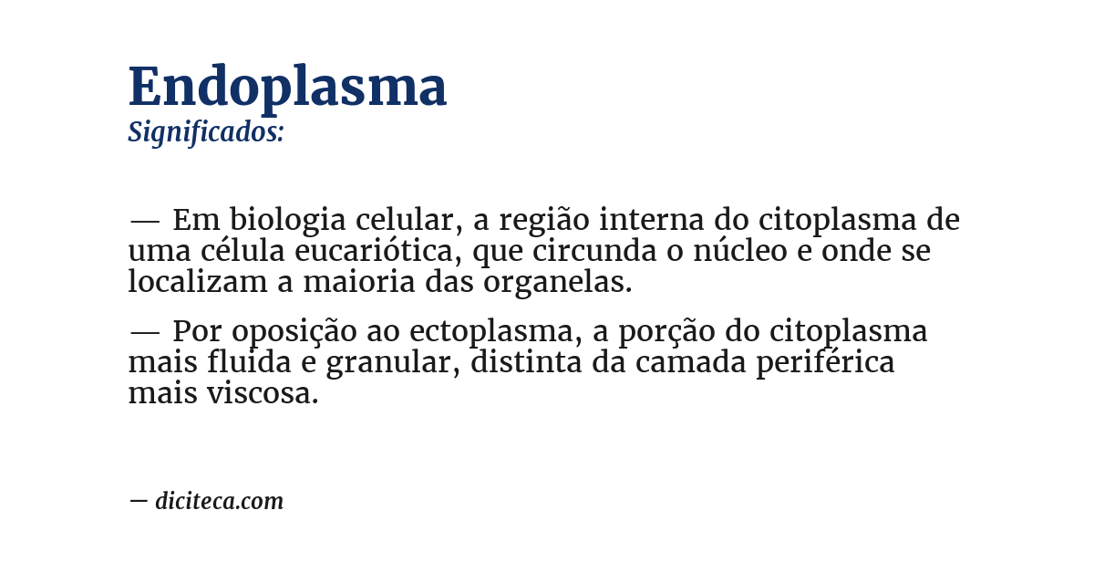 Significado de endoplasma