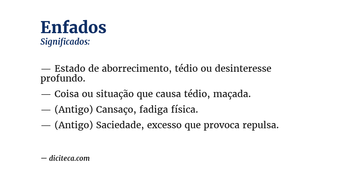 Significado de enfados