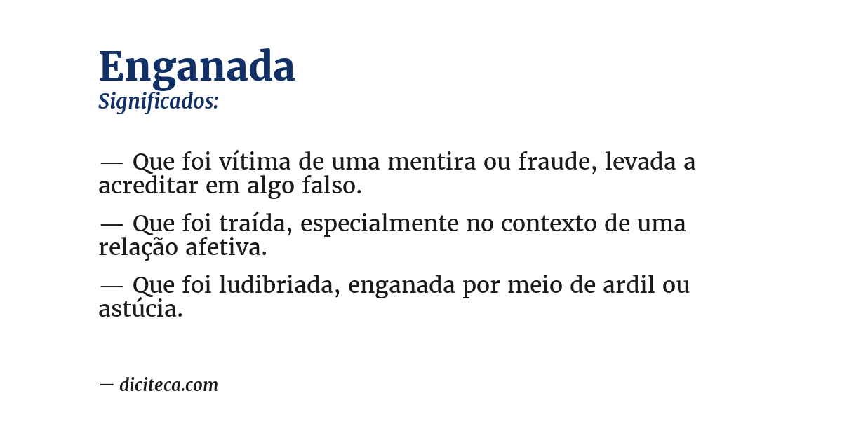 Significado de enganada