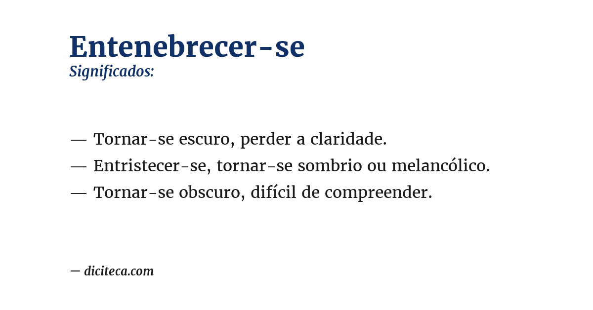 Significado de entenebrecer-se