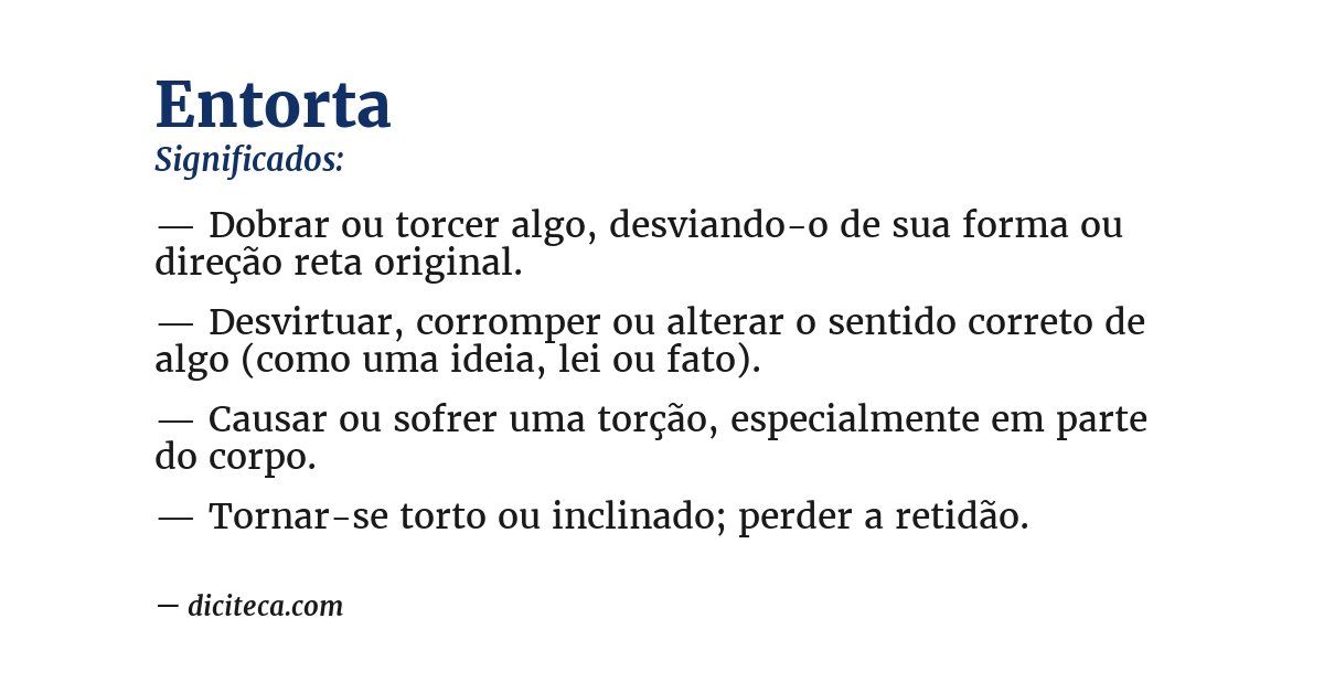 Significado de entorta