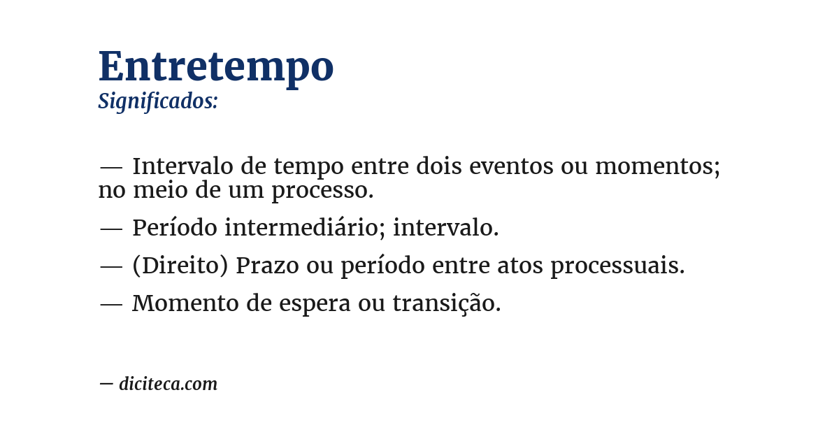Significado de entretempo