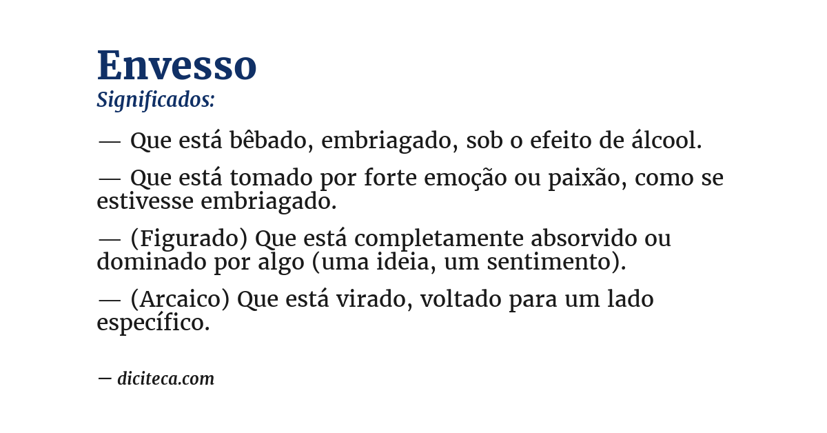Significado de envesso